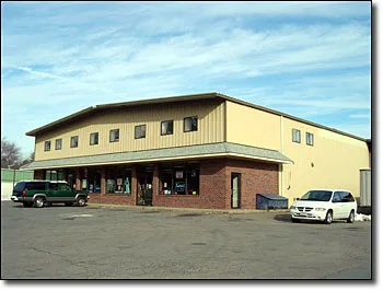 Completed commercial electrical project, retail building exterior