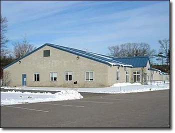 Completed commercial electrical project, community building exterior