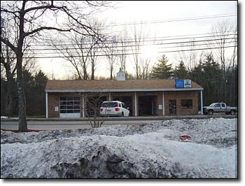 Completed commercial electrical project, roadside garage building