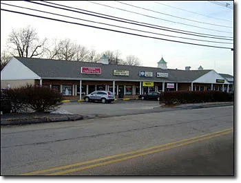 Completed commercial electrical project, shopping plaza exterior