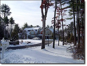 Completed residential electrical project, estate home entrance
